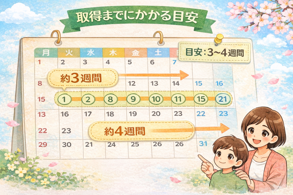 受給者証のイメージイラスト。クリップボードに挟まれた受給者証に、氏名、利用サービス（障がい者グループホーム）、利用日数、自己負担割合などが記載されており、やさしい色合いで描かれている。