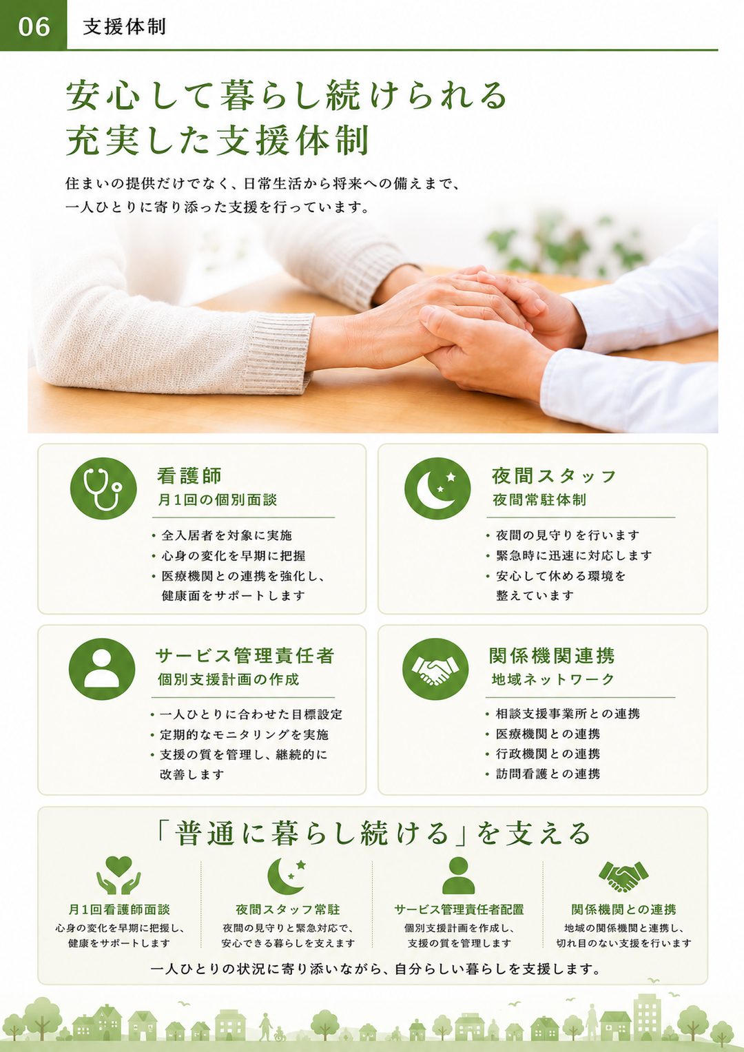 わたしの居場所 会社案内 6ページ目 支援体制